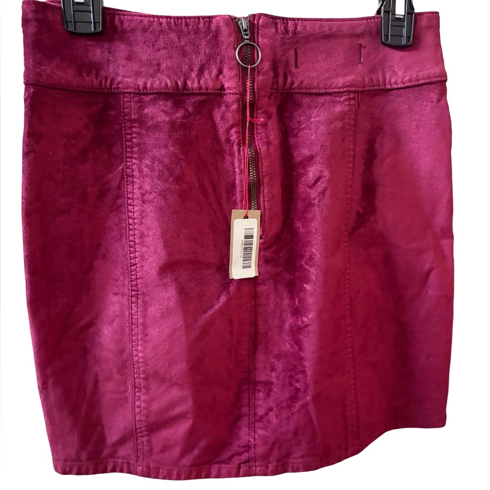 NWT Free People Velvet Retro Mini Skirt with Back Zipper - Picture 5 of 7